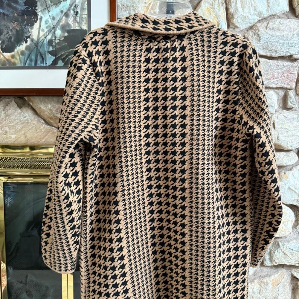 Houndstooth sweater coat *small flaw* Classic heritage chic cozy girl academic - Picture 12 of 13